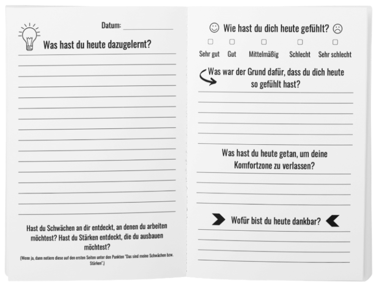 Persönlichkeitsentwicklung - Tagebuch zum Ausfüllen